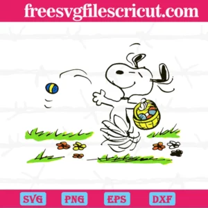 Snoopy Cute Happy Easter Clipart, Svg Png Dxf Eps Cricut