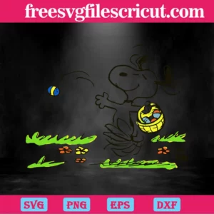 Snoopy Cute Happy Easter Clipart, Svg Png Dxf Eps Cricut Invert