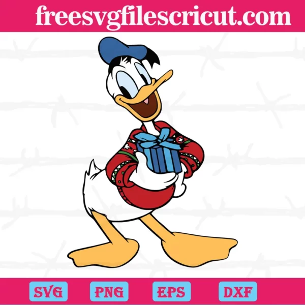 Christmas Disney Clipart Donald Duck, High-Quality Svg Files