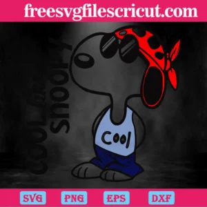 Cool Like Snoopy, Svg Png Dxf Eps Cricut Silhouette Invert