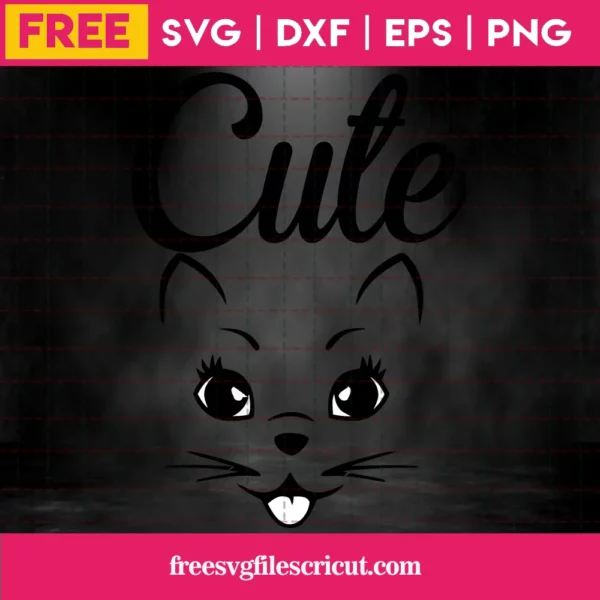 Cute Cat Svg Free, Downloadable Files Invert