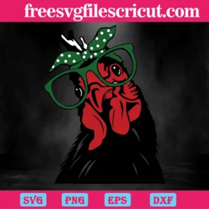 Cute Chicken Clipart, Svg Png Dxf Eps Cricut Silhouette Invert