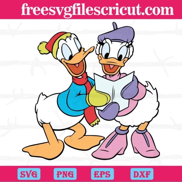Donald And Daisy Duck Clipart, Svg Png Dxf Eps Cricut