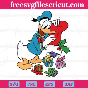 Donald Duck Christmas Clipart, Svg Files For Crafting And Diy Projects