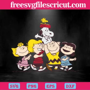 Snoopy And Friends Clipart, Svg Png Dxf Eps Cricut Invert