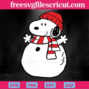 Snoopy Snowman Clipart, Svg Png Dxf Eps Digital Files