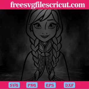 Anna Clipart Frozen, Svg Png Dxf Eps Cricut Invert