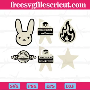 Bad Bunny Logo, Svg Png Dxf Eps Designs Download Invert
