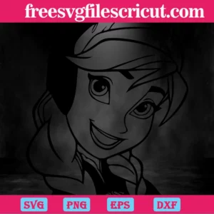 Frozen Anna Clipart, Svg Png Dxf Eps Cricut Silhouette Invert