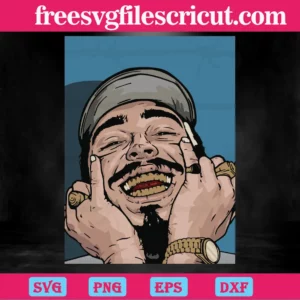 Funny Post Malone Clipart, Svg Png Dxf Eps Digital Files Invert