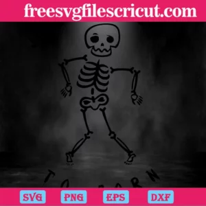 Just Here To Bone Dancing Skeleton Clipart, High-Quality Svg Files Invert