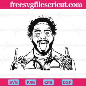 Post Malone Clipart Black And White, Vector Files