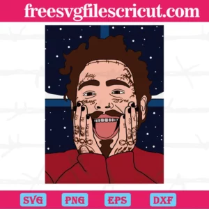 Post Malone Face Tattoos Png, Digital Files