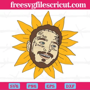 Post Malone Sunflower, Svg Png Dxf Eps Cricut Files
