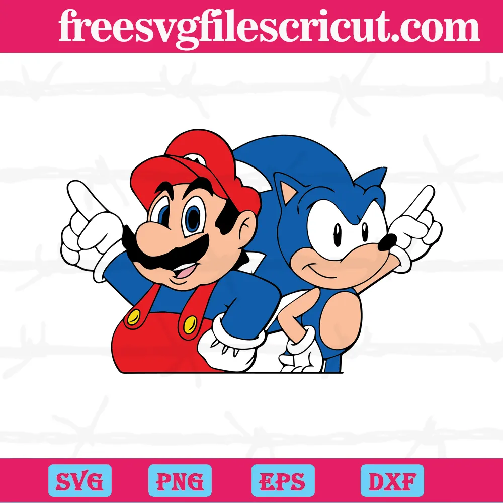 Sonic And Super Mario Bros, Svg Png Dxf Eps Cricut