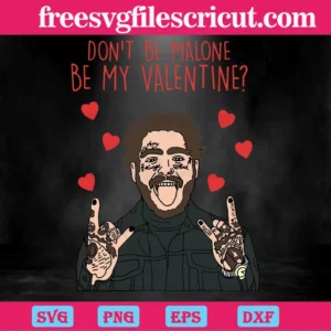 Valentine Post Malone Tattoos Clipart, Vector Svg Invert