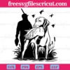 Hunting Dog Clipart Black And White, Layered Svg Files