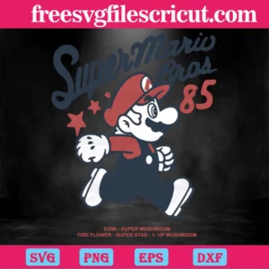 Super Mario Brothers 85, Svg Png Dxf Eps Designs Download Invert