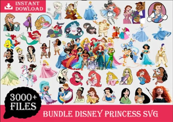3000 Files Disney Princess SVG Bundle.