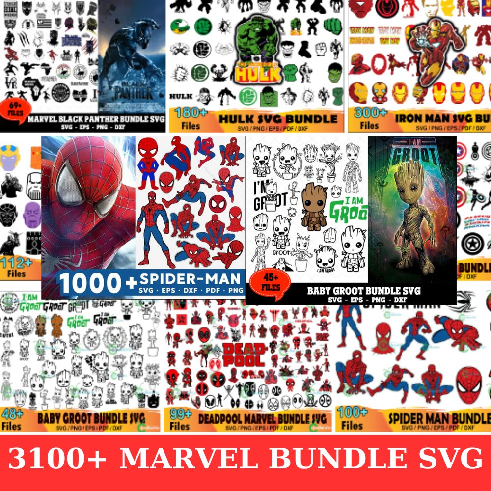 3100 Files Marvel Bundle SVG