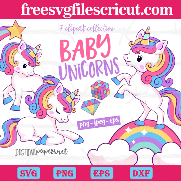 Baby Magical Unicorns Graphic PNG