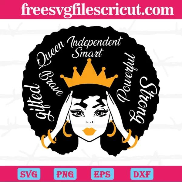 Melanin Black Queen, Laser Cut Svg Files
