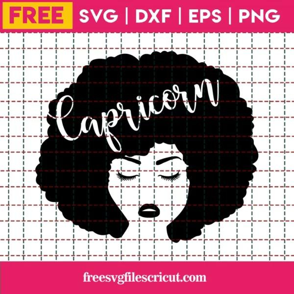 Capricorn Afro Woman Svg Free