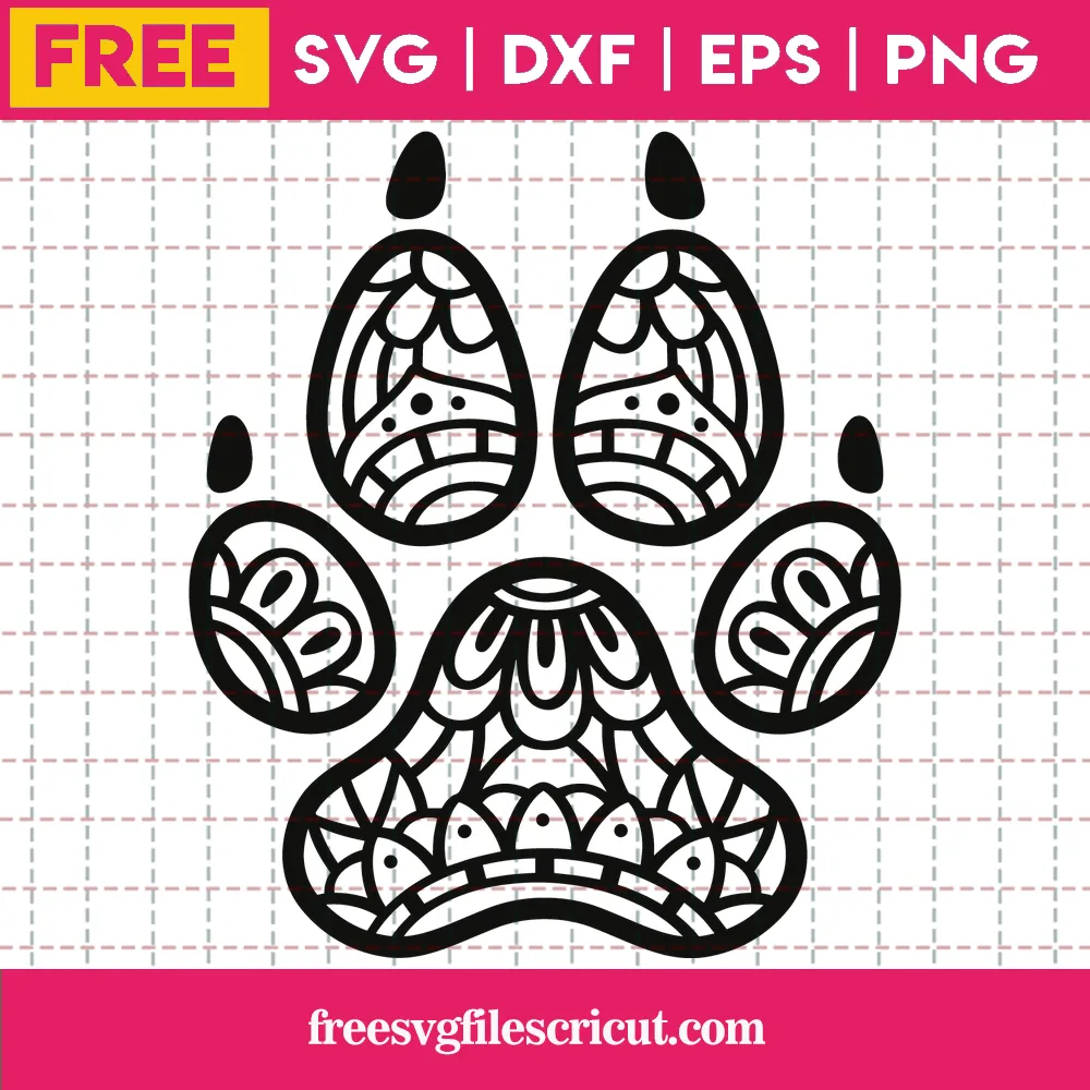 Free Mandala Dog Print Svg