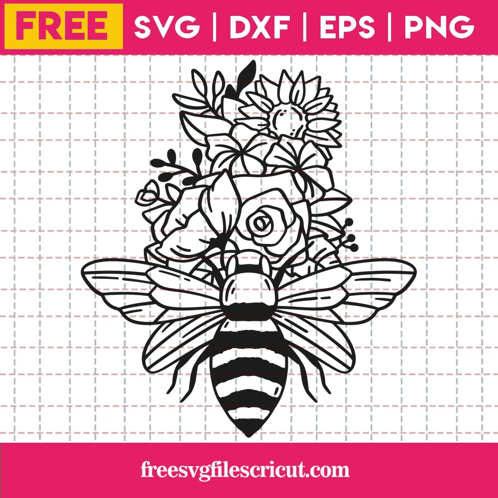 Free Floral Bee Svg 