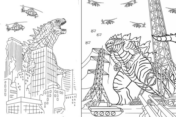 Godzilla Coloring Pages: Godzilla's Fiery Breath