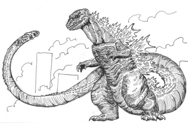 Godzilla Coloring Pages: Shin Godzilla Pose