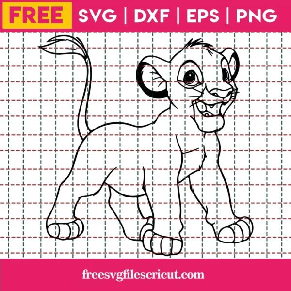 Simba svg Free, the Lion King svg, outline Simba svg