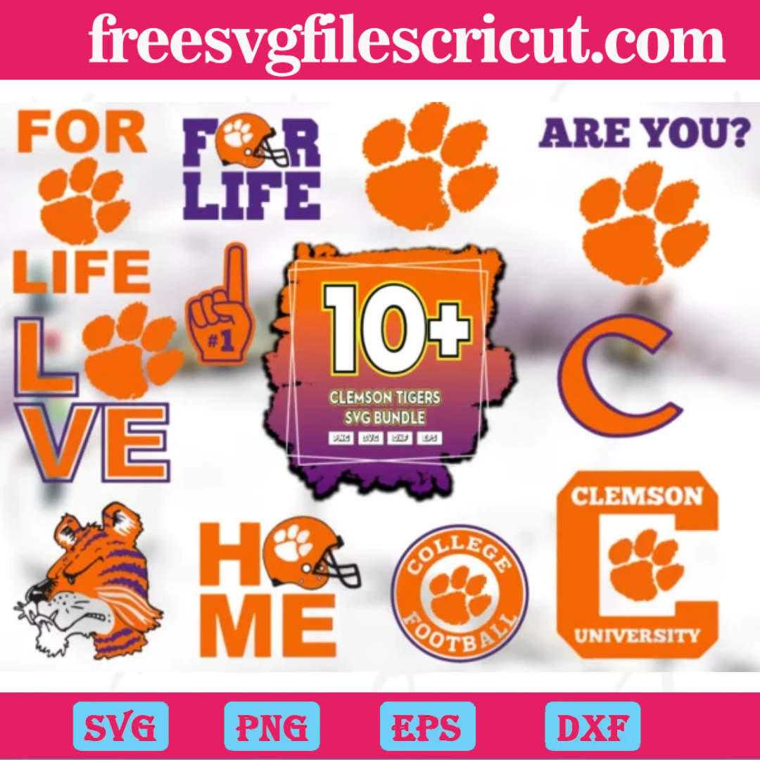 10+ Clemson Tigers Football Logo SVG Bundle