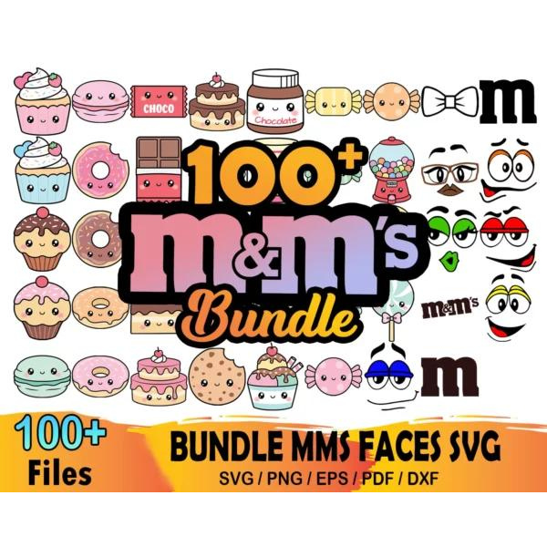 100+ MMs Faces Bundle SVG