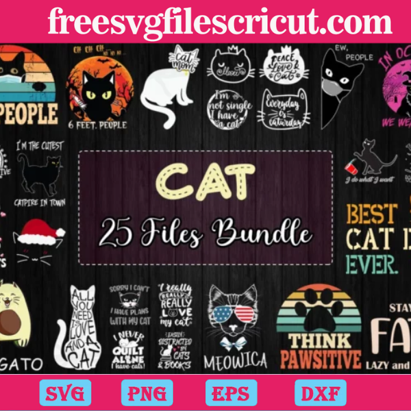 25 Files Bundle Cat Svg
