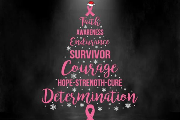 Breast Cancer Awareness Christmas Tree, Digital Files