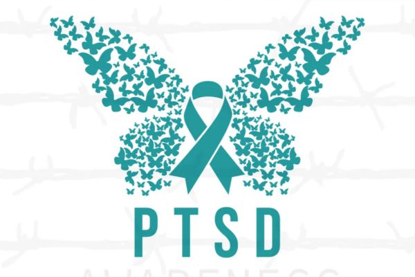 Butterfly PTSD Awareness Teal Ribbon, SVG Files For Crafting And DIY Projects