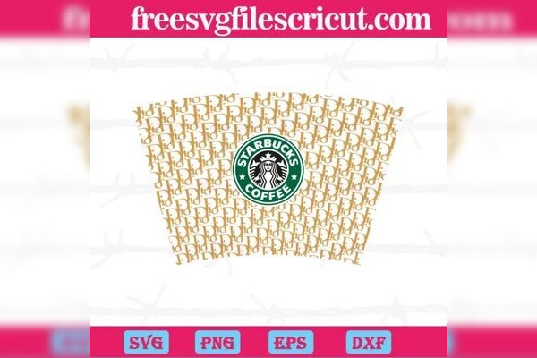 Dior Full Wrap for Starbucks Cup, SVG PNG DXF EPS Designs Download