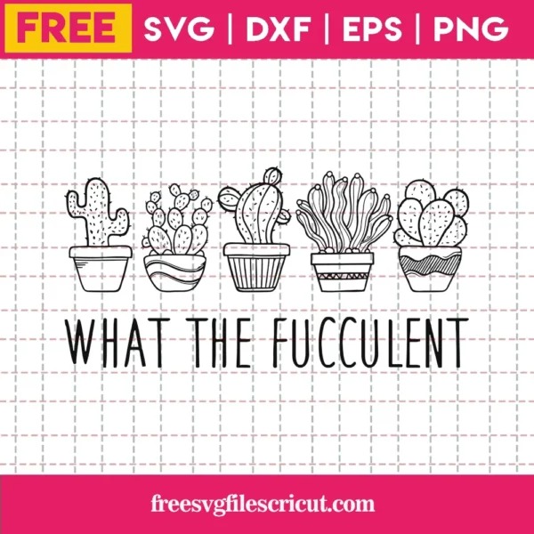 What The Fucculent Cactus Plant Gardening Black And White, Vector SVG