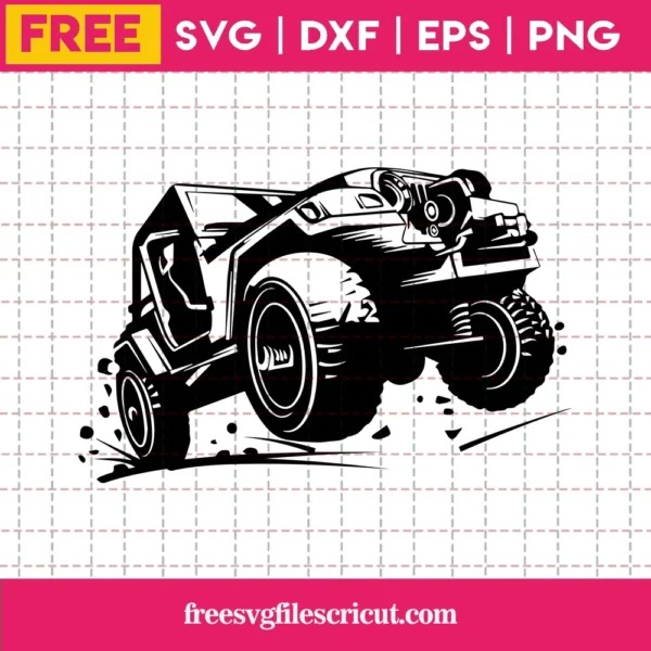 Free Jeep Wrangler Silhouette, SVG PNG DXF EPS Digital Download